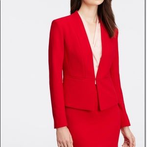 NWT ANN TAYLOR Red Crepe Blazer - never worn